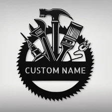 Custom Workshop Tools Metal Sign - Personalized Decor for DIY Lovers