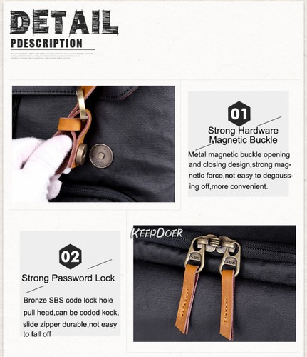 Waterproof Canvas DSLR Camera Backpack Bag Travel Case Pack For Canon Nikon Sony - Picture 11 of 27