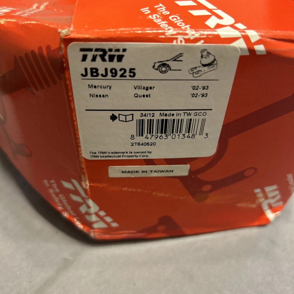 NUEVA RÓTULA TRW JBJ925 PARA 93-02 MERCURY VILLAGER, 93-02 NISSAN QUEST Foto 3 de 3