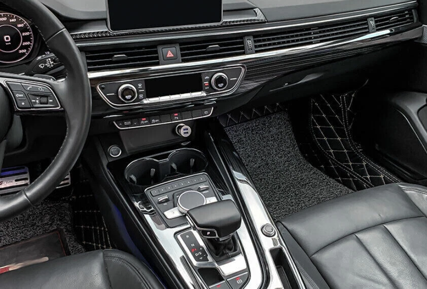 Juego completo de cubiertas de acero negro para decoración interior de coche aptas para Audi A4 A5 2017-2024 Foto 3 de 4