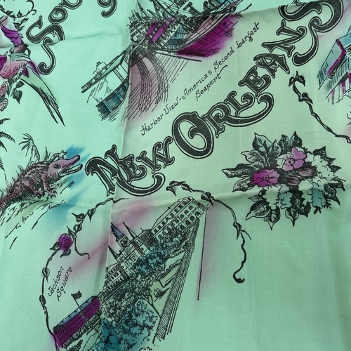 Pañuelo bufanda recuerdo vintage de Nueva Orleans ~ mercado francés de Louisiana - Imagen 8 de 16