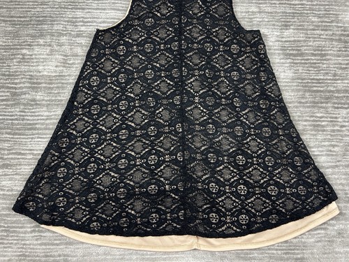 Sharagano Dress Womens 14 Black Lace Overlay Lined Sleeveless Tank - Picture 10 of 13