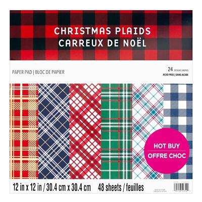 Craft Smith Design-Papierblock 30,4 x 30,4cm (48 Blatt) - Christmas Plaids