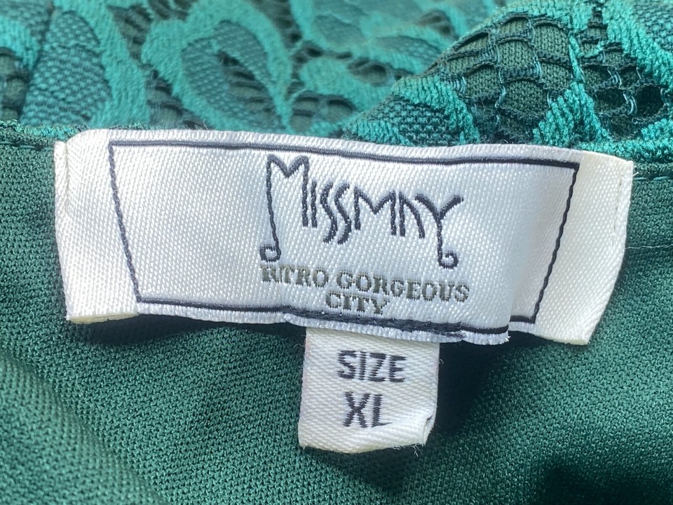 Missmay Womens Dress Size XL Green Floral Lace Bridal Party Special