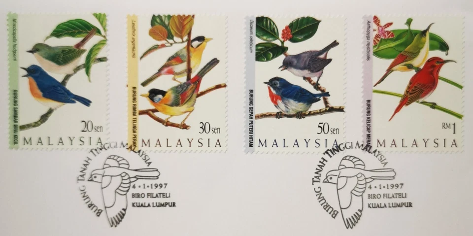 ** Malaysia 1997 Highland Birds FDC - MNH - Image 4 of 4