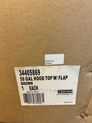 Carlisle 56 GAL. Waste Container Hood Top W/Flap (Brown) T0605 - Picture 2 of 9