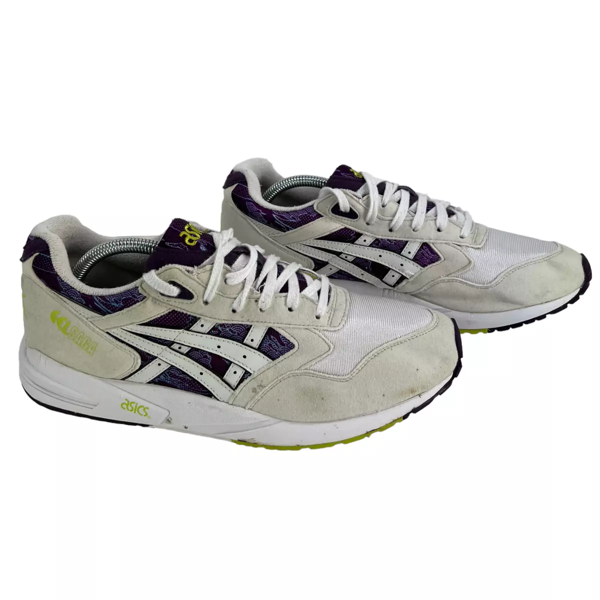 Asics Gel Saga Women s Patterned Trainers Shoes White Purple Lace Up UK 10