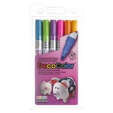 6PCS Decocolor Fine Point Paint Marker Set 200-6C Permanent Ink Multi-Color