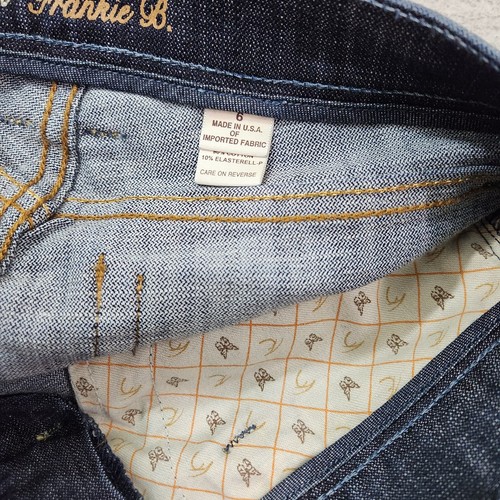 Frankie B Jeans Women Size 6 Blue Denim Flare Bootcut Gold Butterfly Pockets Y2K - Picture 12 of 17