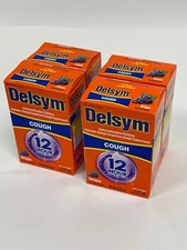4 Pack (89 mL / 3 oz each) Delsym 12 Hour Cough Relief Liquid GRAPE EXP 5/26