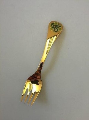 Georg Jensen Annual Fork 1989 IN Gilded Sterlingsilber Mit Eénamel
