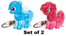 Set of 2 My Little Pony Keychain Keyring RAINBOW DASH PINKIE PIE Brony MLP New