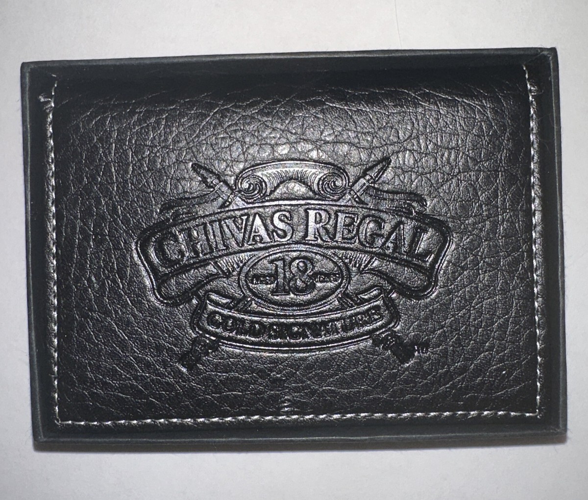 Chivas Regal Scotch Whisky Advertising Black Leather Pocket Wallet