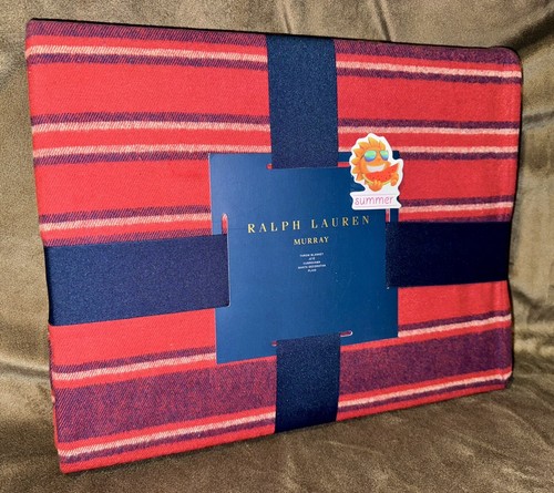 300 Ralph Lauren Murray Rustic Stripe Throw Blanket 54”x 72” New With Tags