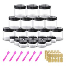 4 oz Small Containers with Lids 12 Pack Plastic Jars with Lids 20g/20ml Small