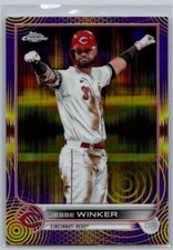 2022 Topps Chrome Sonic Purple Yellow Pulse Refractor /299 Jesse Winker #21 Reds