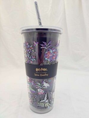 Harry Potter Vera Bradley Tumbler Forbidden Forest 24 oz Cold Cup With  Straw NEW