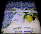 Williams Sonoma Limone Tablecloth 100% Cotton 70X108 Made In Italy New With Tags