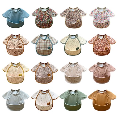 Baby Waterproof Anti-fouling Full Coverage Art Smock Feeding Bib Apron Paint - Picture 3 of 54