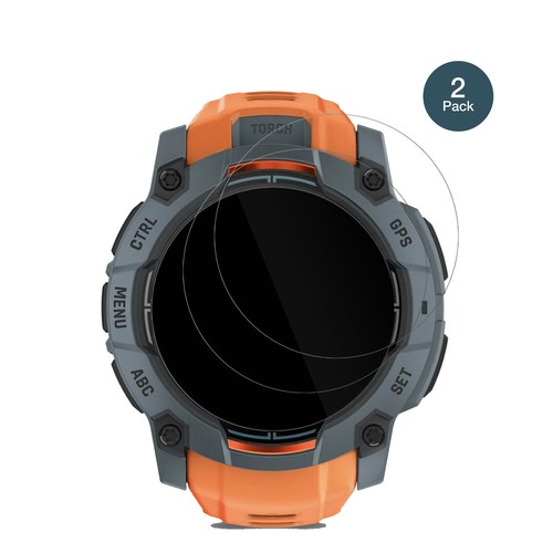 2x Schutzfolie für Garmin Instinct 3 AMOLED (50 mm) - Anti-Shock 9H Folie dipos - Zdjęcie 2 z 7