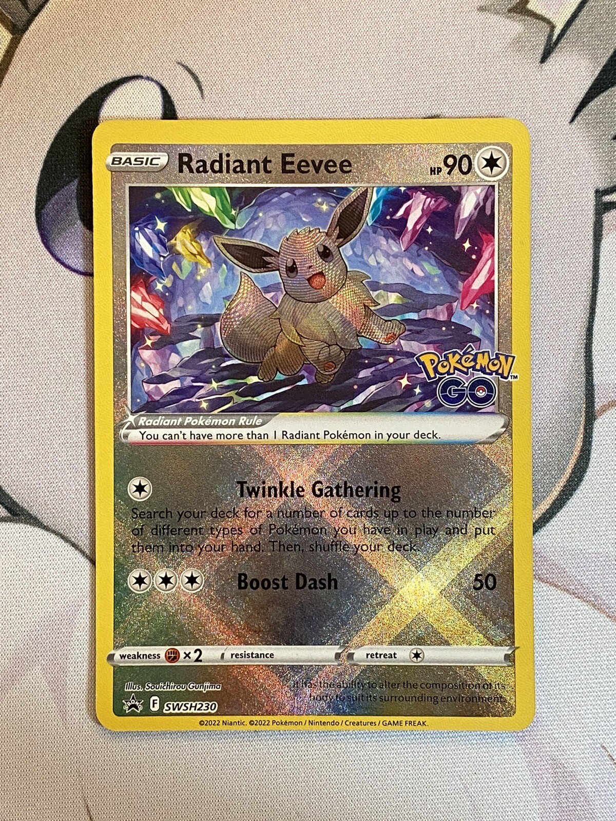 Pokemon Card TCG - Radiant Eevee SWSH230 Pokemon GO Promo - Near Mint