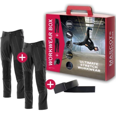 Mascot Accelerate Bundhose | Workwear Box - Ultimate Stretch | 2 Hosen+ 1 Gürtel