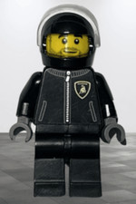 Lego&reg; Minifigur sc095, Speed Champions, Lamborghini Countach Driver Rennfahrer