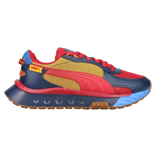 Puma Wild Rider Gf Lace Up  Youth Boys Blue, Red Sneakers Casual Shoes 38518101