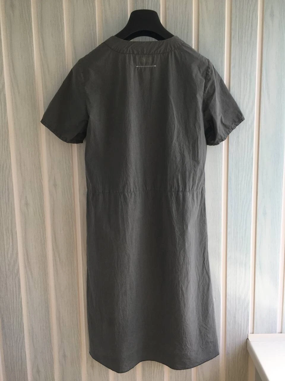 MAISON MARGIELA Abito MAISON MARTIN MARGIELA LUNGO cotone grafite manica corta collo a V taglia 46