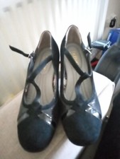 Image of New Condition , Womens Black Suede, Strap, Heel, Buckle, HOTTER