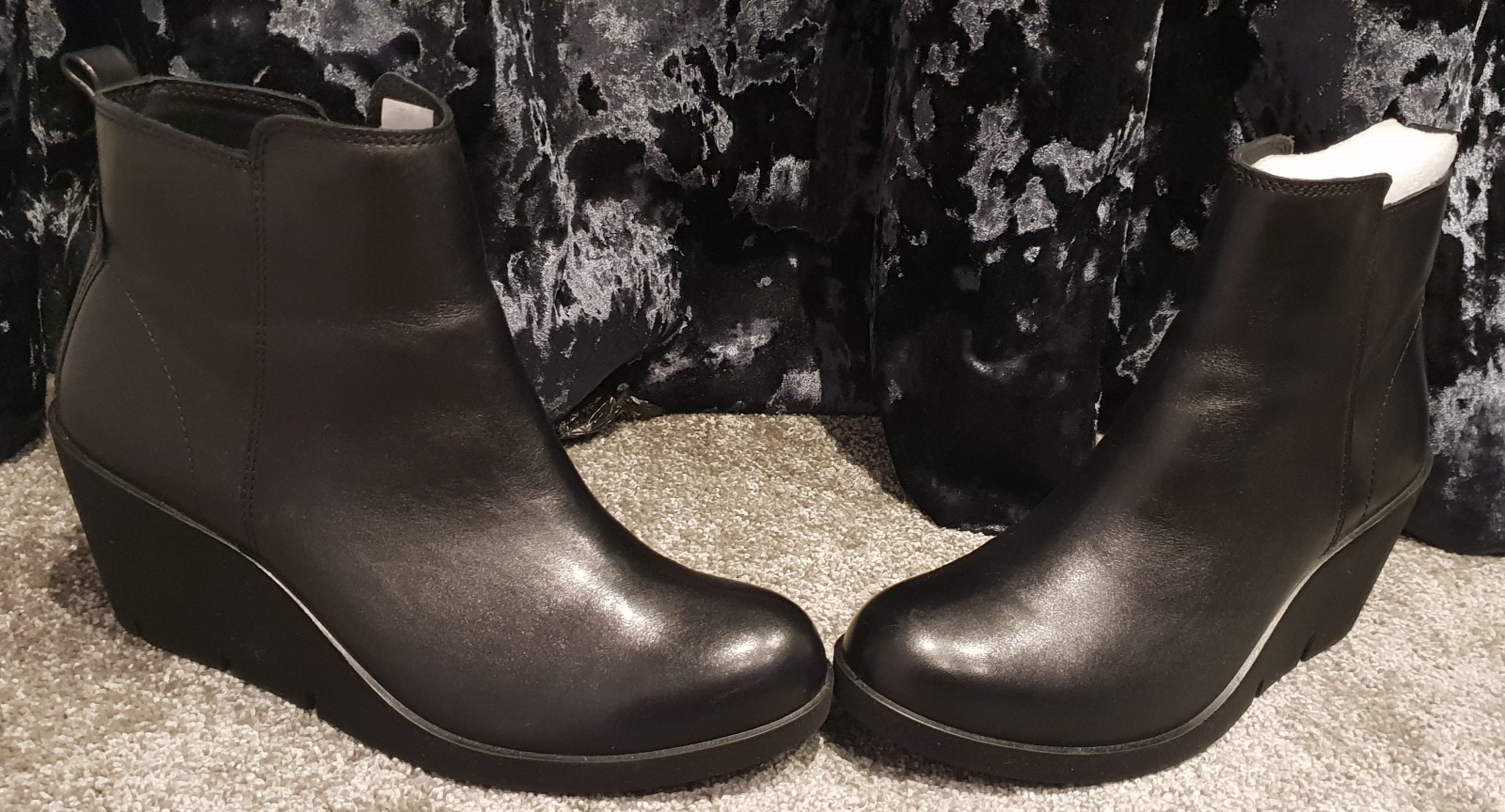 Ecco Bella Cuña Cuña Cuña De Cuero Negro botas al Tobillo EU 38 UK 5 5.5 952c99 Ecco Bella Cuña Cuña Cuña De Cuero Negro botas al Tobillo EU 38 UK 5 5.5 952c99