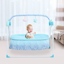 Crib Infant Rocker Cot w/ Bluetooth 0-18 Months Electric Swing Bed Baby Cradle
