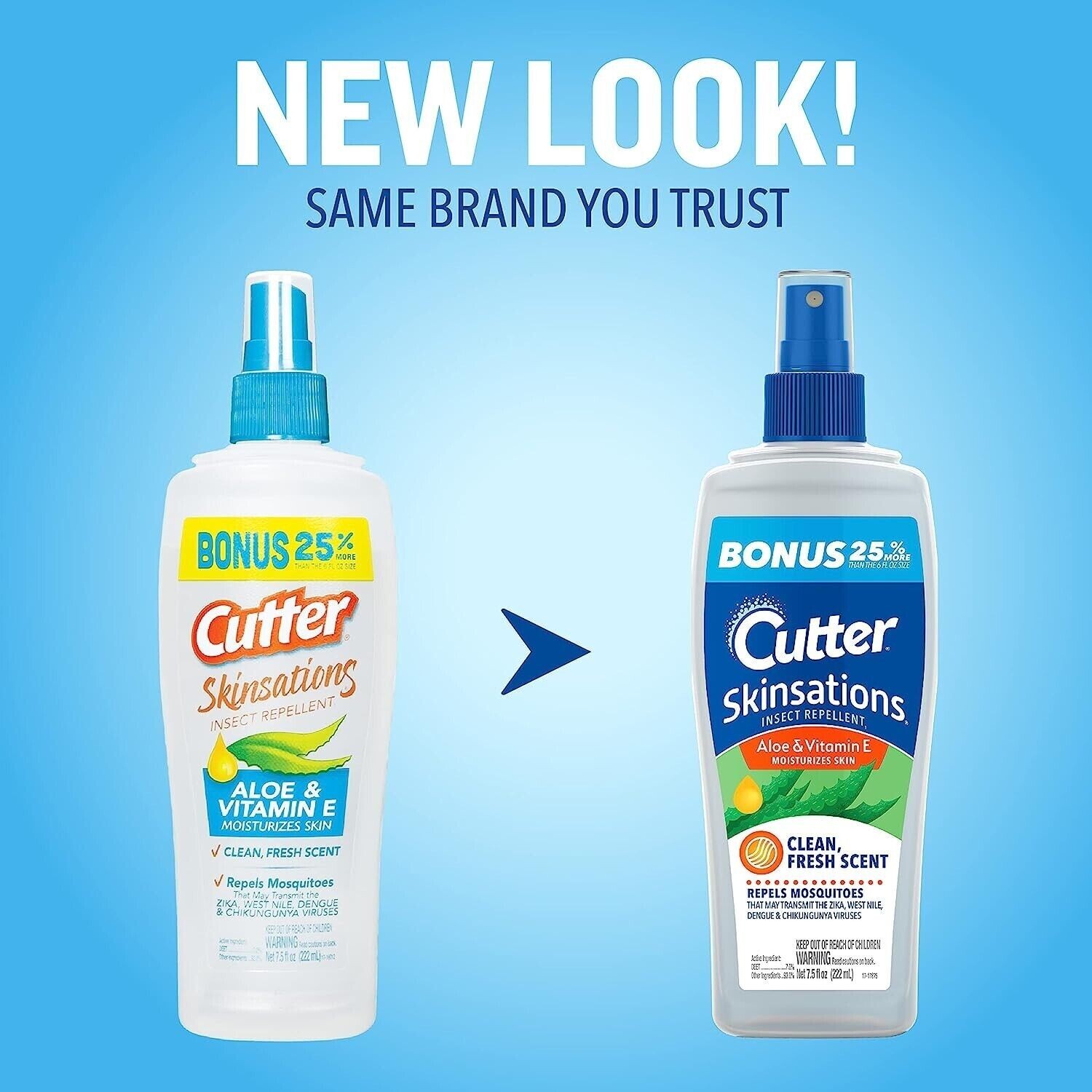 Cutter Skinsations Insect Repellent 7.5 fl oz Aloe & Vitamin E (Set of