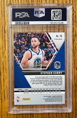 2019 Panini Mosaic Stephen Curry Red Wave PSA 10 Gem Mint