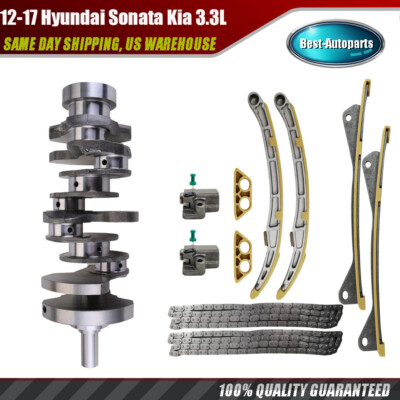 Engine Crankshaft &Timing chain Kit For 2012-2017 Hyundai Sonata Kia 3.3L