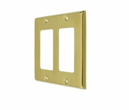 Switch Plate Double Rocker Plate Only Solid Brass 9 Finishes - Afbeelding 1 van 19