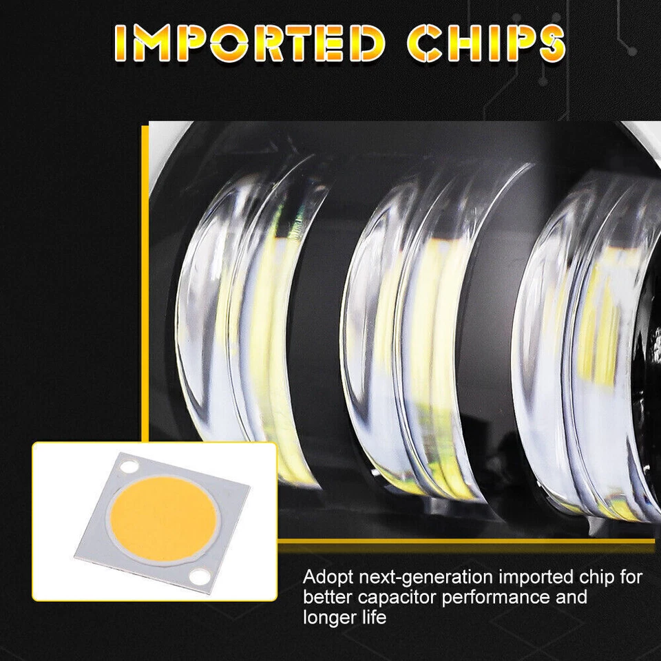 Par de luzes de neblina halo LED parachoque 4" para 2009 2010 2011 2012 2013 2014 Ford F150 - Imagem 3 de 4