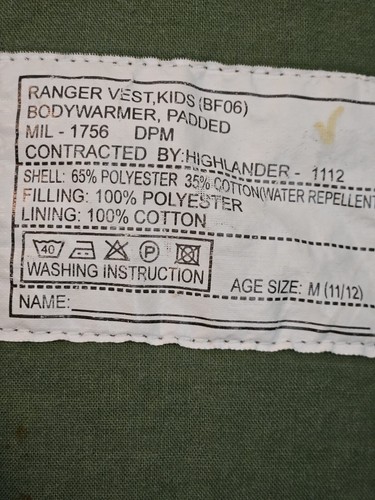 Highlander Boys Ranger Camo Vest Full Zip Pockets Padded Size Medium 11-12 - Picture 4 of 5