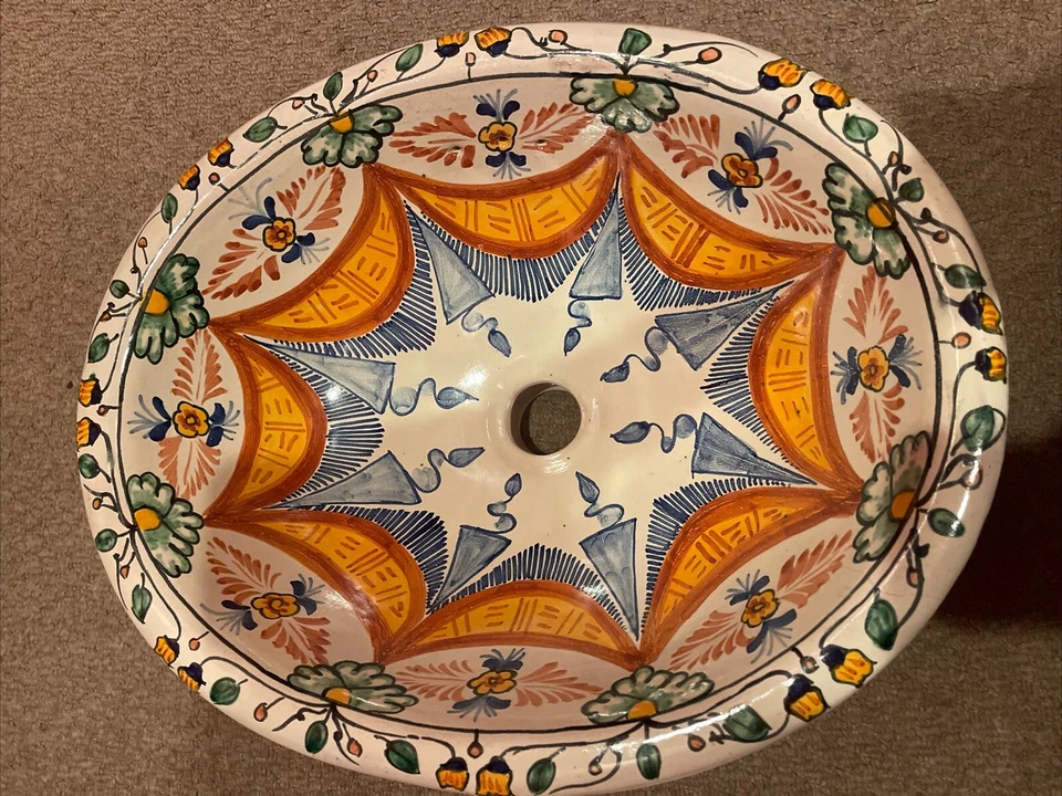 FREGADERO TALAVERA 17.5X 14" Drop in o Undermount baño mexicano hecho a mano cerámica Foto 2 de 4