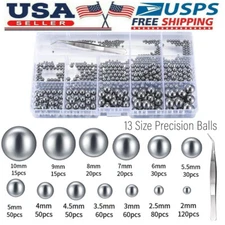 600 Pcs Metric Precision Steel Bearing Balls, Assorted Stainless Steel Loose Bic