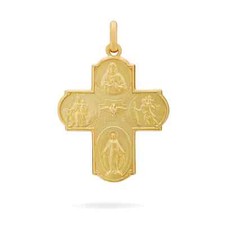 Yellow Gold Scapular Cross Pendant