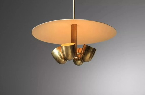 Antique Mid Century Vintage 4 Light Modern Raw Brass Pendant Sputnik chandelier - Picture 7 of 9