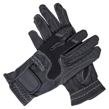 Lami-Cell Black Nubuck Suede Palm English Horse Riding or Driving Gloves