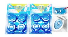 8pk Automatic Toilet Bowl Cleaner Blue Tablets For Flush Tank Clean  Deodorize