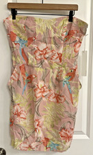Line & Dot Anthropologie Size Large Beige Floral Strapless Mini Dress NWT Lined
