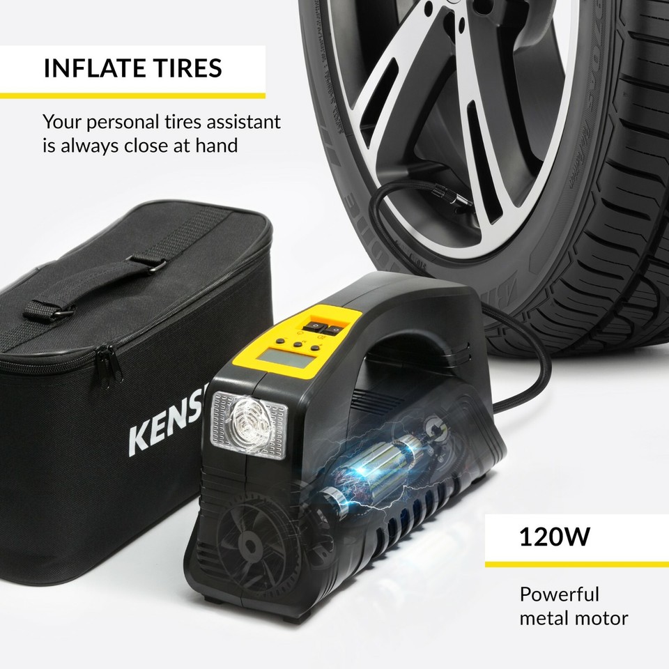 Air Compressor kensun Tire inflator portable digital Electric acdc | eBay