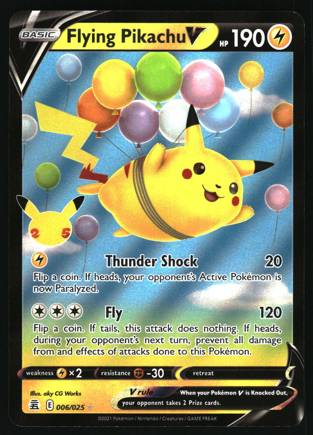 Pokemon Flying Pikachu V Celebrations 006/025 NM