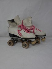 Vintage Riedell White Roller Skates Hyper Wheels Sure Grip
