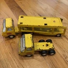Vintage 1970’s Yellow Tiny Tonka Car Carrier Semi Truck Tractor Lot Of 3 Pieces