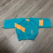 Vintage Trotinette Kids Teal Orange Colorblock Jacket Made in France Size 3